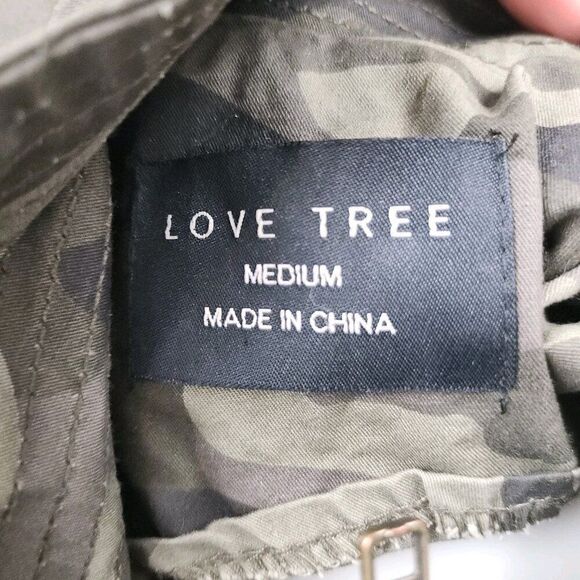 Love Tree Jacket Camo Camouflage Full Zip Snap Buttons Military Utility sz M - Picture 4 of 4
